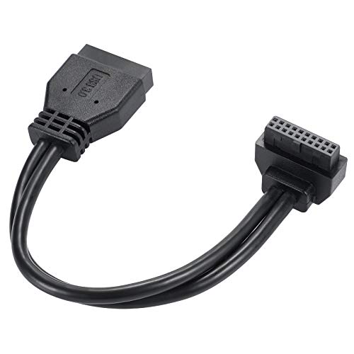 MZHOU USB 3.0 19ピン オス-メス延長ケーブル 18cm 自作PC用